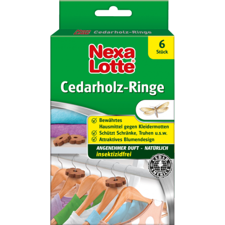 Nexa Lotte Cedarholz-Ringe,  Кольца из кедрового дерева против моли , 6шт
