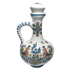 Кувшин винтажный Ulmer Keramik с цветами и птицами, керамика,  25 см, Германия, 1959 год.