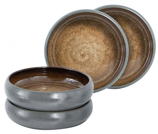 Moritz & Moritz Moritz & Moritz Suppenteller 4-tlg. Reaktiv  grau Суповые тарелки Moritz &amp; Moritz 4 шт. Реактивный