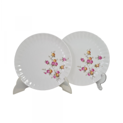 Тарелка винтажная Wundsiedel Bavaria с розочками, 2 шт., 19 см, Германия, 1970-80гг.