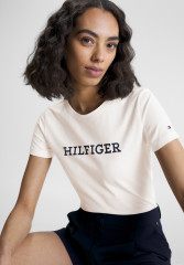 Tommy Hilfiger SLIM Print T-shirt weathered white SLIM Футболка с принтом выветрившийся белый