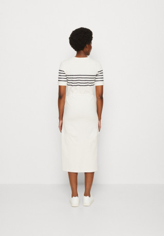 Tommy Hilfiger STRIPE MIDI Jersey dress white/desert sky ПОЛОСКА МИДИ Платье из джерси белое/пустынное небо