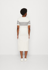 Tommy Hilfiger STRIPE MIDI  Jersey dress white/desert sky ПОЛОСКА МИДИ Платье из джерси белое/пустынное небо