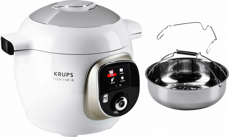 Krups Krups Multikocher CZ7101 Cook4Me +, 1600 W, 6 l Schussel, 6L Kapazitat, digitale Rezepte, Schnellkochtopf, Dampfgaren, Anbraten  Мультиварка Krups CZ7101 Cook4Me+, 1600 Вт, чаша 6 л, емкость 6 л, цифровые рецепты, скороварка, приготовление на пару, 