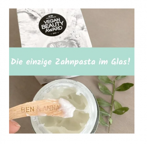 BEN&ANNA Zahnpasta Sensitive, Натуральная зубная паста  зубная паста для чувствительных зубов с ромашкой, алоэ и мятой, мягкое очищение и укрепление эмали, 100 мл