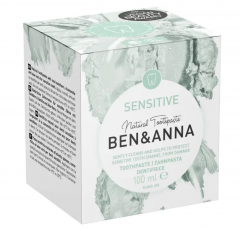 BEN&amp;ANNA Zahnpasta Sensitive, Натуральная зубная паста  зубная паста для чувствительных зубов с ромашкой, алоэ и мятой, мягкое очищение и укрепление эмали, 100 мл