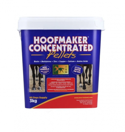 TRM Hoofmaker Concentrated Pellets 3kg, Добавка для копыт лошадей (Ирландия), гранулы, поддержка роста и прочности копыт, биотин, метионин, цинк, 3кг