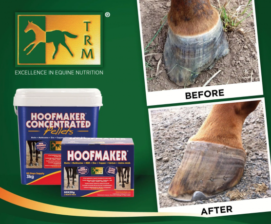 TRM Hoofmaker Concentrated Pellets 3kg, Добавка для копыт лошадей (Ирландия), гранулы, поддержка роста и прочности копыт, биотин, метионин, цинк, 3кг
