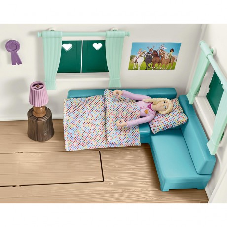 Schleich Schleich Horse Club Bundle: 42593 Wohnwagen fur geheime Club-Treffen + 42370 Mobile Tierarztin mit Hannoveraner Fohlen Комплект Schleich Horse Club: 42593 каравана для секретных встреч клуба + 42370 мобильный ветеринар с ганноверским жеребенком