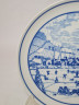 Тарелка декоративная винтажная Hutschenreuther, белый фарфор с рисунком в синих тонах "На зимнем катке, 20 x 2,5 см, Германия, 1960-70гг.