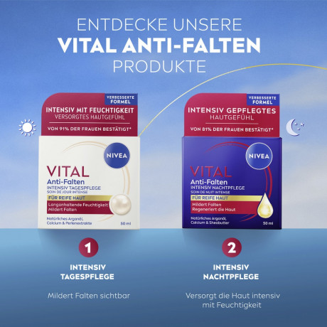 NIVEA VITAL Anti-Falten Intensiv Tagespflege, 50 ml, Нивеа дневной крем масло ши, аргановое масло, сквалан anti-age 50 мл