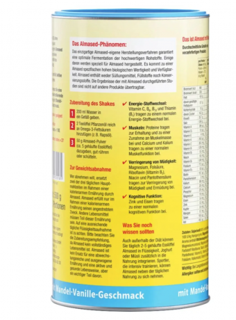 Almased Vitalkost Mandel-Vanille Pulver 500g x 6stk, Коктейль для похудения Almased Vitalkost Миндаль-Ваниль, протеиновый напиток для снижения веса, заменитель питания, белковая смесь