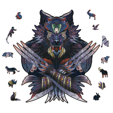 Hocan Holzpuzzle Unregelmassiges dreidimensionales Tierpuzzle Деревянная головоломка Неправильная трехмерная головоломка с животными