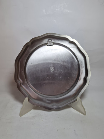 Тарелка винтажная декоративная с изображением моста в Гамбурге, олово, 23 x 2 см, Германия, 1960-70гг.