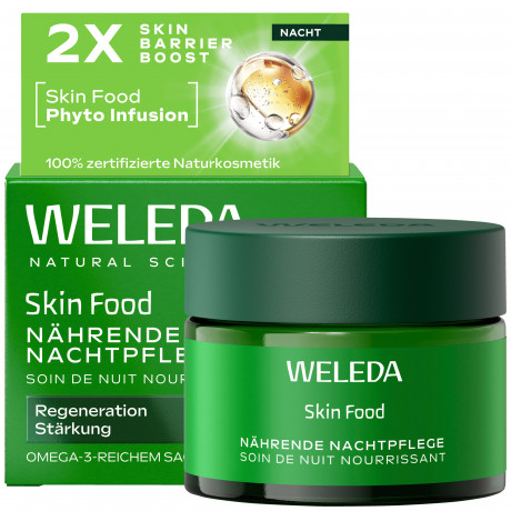 WELEDA Skin Food Naehrende Nachtpflege, 40 ml, Питательный ночной крем Skin Food для сухой кожи с маслом сача инчи и скваланом, 40 мл
