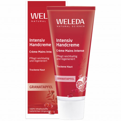 WELEDA GRANATAPFEL Intensiv Handcreme, 50 ml, Интенсивный крем для сухой кожи рук с гранатовым маслом и маслом ши, 50 мл