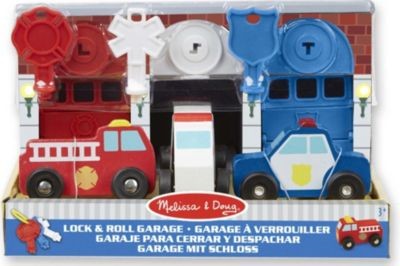 Melissa Doug Rettungsdienstgarage aus Holz Деревянный гараж скорой помощи