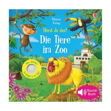 Usborne Verlag Horst du das? Die Tiere im Zoo Вы слышите? Животные в зоопарке