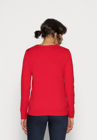 Tommy Hilfiger HERITAGE V NECK Jumper apple red HERITAGE V-NECK Джемперы яблоко красное