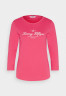 Tommy Hilfiger SLIM SIGNATURE 3/4 Long sleeved top bright cerise pink SLIM SIGNATURE 3/4 Топ с длинными рукавами ярко-вишнево-розовый