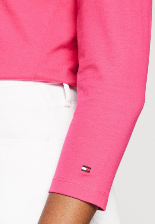 Tommy Hilfiger SLIM SIGNATURE 3/4 Long sleeved top bright cerise pink SLIM SIGNATURE 3/4 Топ с длинными рукавами ярко-вишнево-розовый