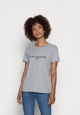 Tommy Hilfiger Print T-shirt light grey футболка с принтом светло-серый