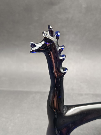 Статуэтки винтажные Murano Glas "Три диковинных зверя", синее стекло, Италия, 1960-70гг.