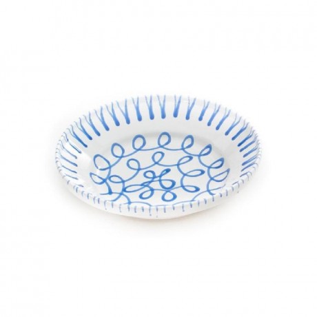 Gmundner Keramik Gmundner Keramik Blaugeflammt Reifschussel ohne Henkel d: 28 cm / h: 6,6 cm Керамическая чаша для глазури Gmundner с синим пламенем без ручки d: 28 см / высота: 6,6 см