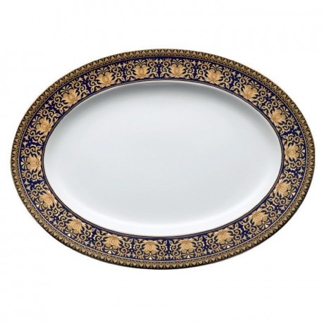 Rosenthal meets Versace Rosenthal Versace Medusa blue Platte oval 34 cm Rosenthal Versace Medusa синее овальное блюдо 34 см