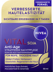 NIVEA Vital Soja Anti-Age Straffende Nachtpflege, 50 ml, Нивеа ночной крем пантенол, коэнзим Q10, масло ши anti-age 50 мл