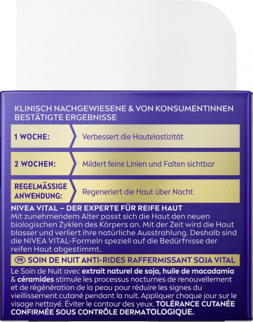 NIVEA Vital Soja Anti-Age Straffende Nachtpflege, 50 ml, Нивеа ночной крем пантенол, коэнзим Q10, масло ши anti-age 50 мл