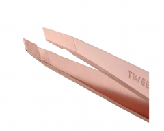 TWEEZERMAN Pinzetten Petite Set Набор пинцетов Petite Set для бровей и ресниц (США), нержавеющая сталь, ручная заточка, скошенный и острый кончики, розовое золото