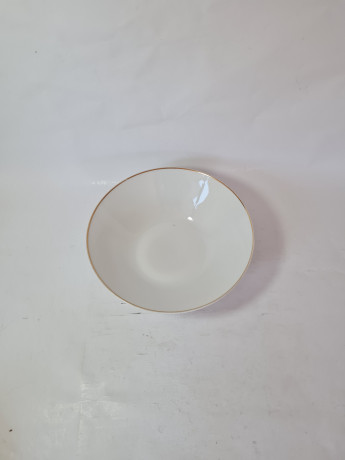 Сервировочная тарелка винтажная Mitterteich Bavaria, белый фарфор с позолоченным ободком, 22,5 x 6,5 см, Германия, 1960-70гг.