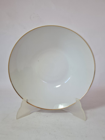 Сервировочная тарелка винтажная Mitterteich Bavaria, белый фарфор с позолоченным ободком, 22,5 x 6,5 см, Германия, 1960-70гг.