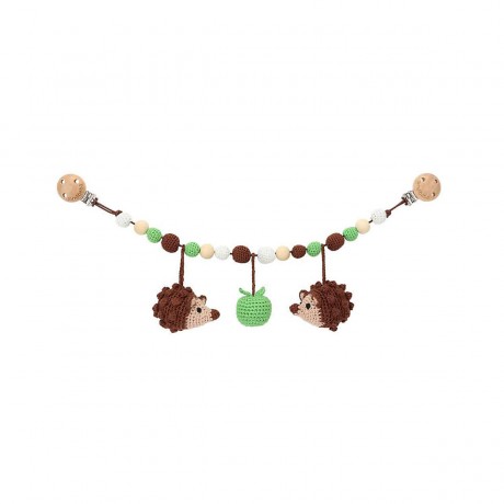 SindiBaba® Kinderwagenkette Igel HARRY gehakelt mit Rasseln Цепочка на коляску Ежик ГАРРИ связан крючком с погремушками