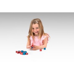 Wissner aktiv lernen Steckwurfel rot\/blau (100 Stuck) Кубики с прорезями красный/синий (100 шт.)