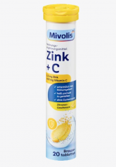 Mivolis Zink + C Brausetabletten Миволис Шипучие витамины с Цинком и Витамином С, 20 шт.