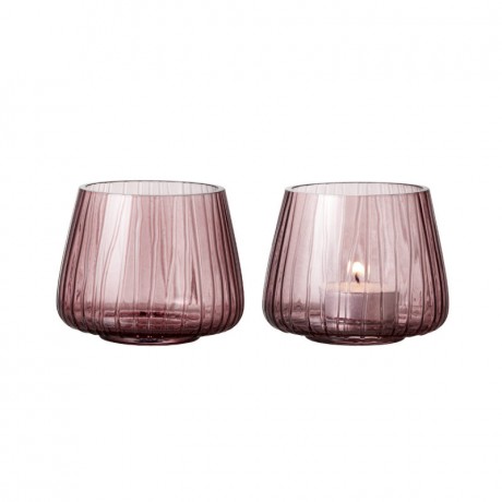 Bitz Bitz Kusintha - Glas pink Teelichthalter Set 2-tlg. d: 7,5 Bitz Kusintha - Набор стеклянных розовых подсвечников из 2 шт. д: 7,5