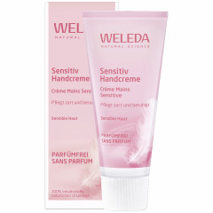 WELEDA Sensitiv Handcreme, 50 ml, Крем для чувствительной кожи рук без отдушки с кокосовым маслом и жожоба, 50 мл