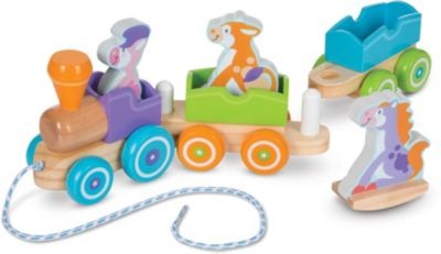 Melissa  Doug Ziehspielzeug Schaukelnder Holzzug Игрушка-качалка Деревянный поезд-качалка