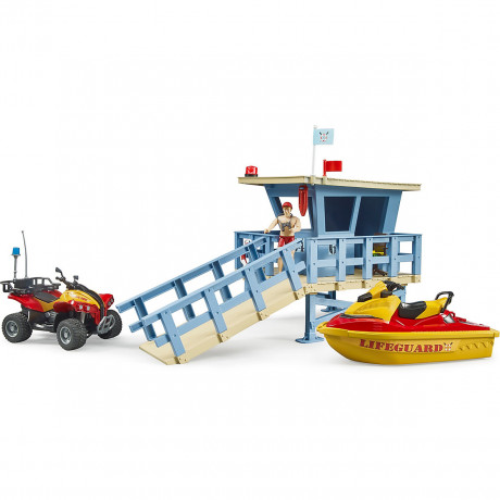 Bruder bworld Set Life Guard Station mit Quad + Personal bworld set Станция спасателя с квадроциклом + персонал