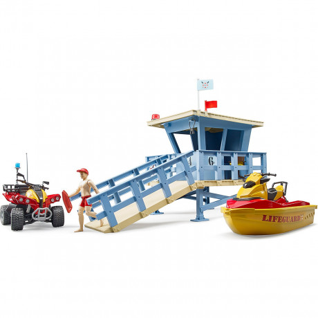 Bruder bworld Set Life Guard Station mit Quad + Personal bworld set Станция спасателя с квадроциклом + персонал