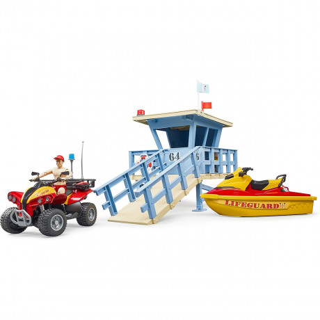 Bruder bworld Set Life Guard Station mit Quad + Personal bworld set Станция спасателя с квадроциклом + персонал