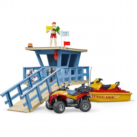 Bruder bworld Set Life Guard Station mit Quad + Personal bworld set Станция спасателя с квадроциклом + персонал
