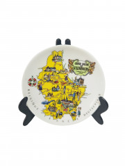 Тарелка декоративная винтажная &quot;Grand Duche de Luxemburg&quot;, фарфор, 10 см, Германия, 1970-80гг.