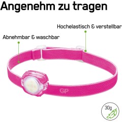 GP Batteries Stirnlampe GP CH31 40lumen 2X CR2025 Rosa Налобный фонарь GP CH31 40 люмен 2X CR2025 Розовый