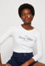 Tommy Hilfiger SLIM SIGNATURE 3/4 Long sleeved top optic white SLIM SIGNATURE 3/4 Топ с длинными рукавами оптический белый