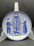 Тарелка декоративная винтажная Delft Blauw Konig "Рождество", ручная роспись, фарфор, 16 см, Голландия, 1980 год.