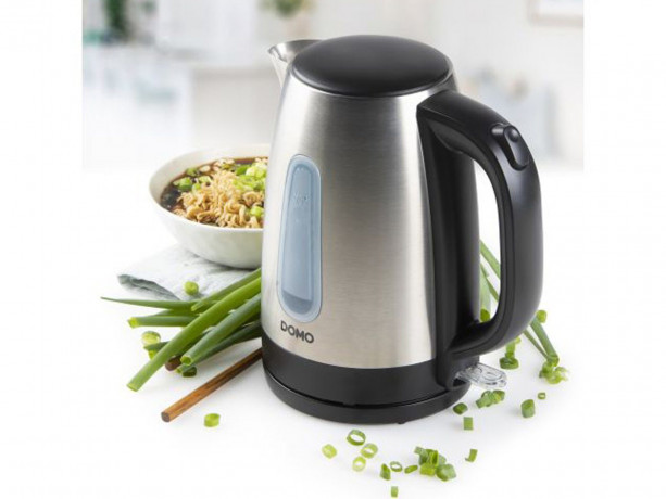 Domo Wasserkocher, 1.7 l, 2200 W, gross leise mit 360°-Fuss, aus Edelstahl elektrisch ohne Kabel Teekocher Чайник Domo, 1,7 л, 2200 Вт, большой, тихий, с подставкой на 360°, из нержавеющей стали, электрочайник без кабеля