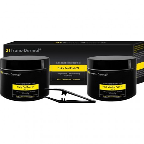 21 Trans-Dermal Транс-Дермал Reinigung Fruity Peel Pads, Step 1 = 60 Fruity Peel Pads + Step 2 = 60 Neutralisations Pads + Pinzette / 1 шт.